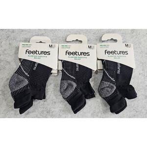 Feetures Plantar Fasciitis Relief Sock  Cushion Tab Heel Relief 3 Pairs  Sz M